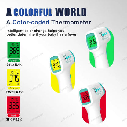 JUSTLANG Rechargeable Thermometer LCD ℃℉ Infrared Medical Forehead Thermometer Non Contact Body Temperature Fever Baby Adult