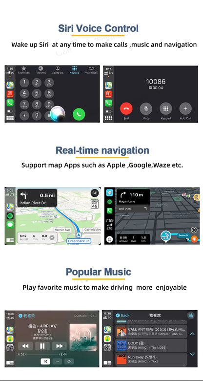 CarlinKit USB Wired/Wireless CarPlay Adapter Wireless Android Auto AI Box Mirrorlink Bluetooth Auto Connect For Android Car Radio For Youtube Netflix Google Map Android Aftermarket Car Screen