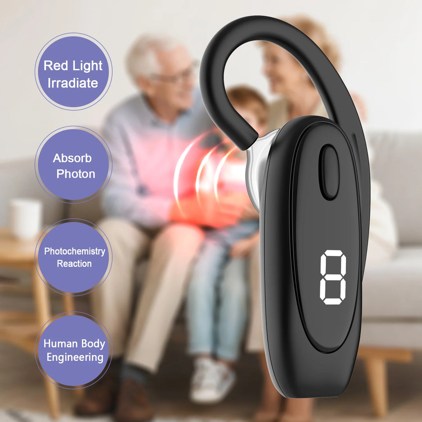 Smart nanometer 650nm Tinnitus Ear Laser Therapy Irradiation Tinitus Otitis Media Deafness Treatment Ear-hanging Style Earplug