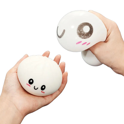 Squishy Dumpling Toy Crystal Steamer Bun Food Shape Squeeze Stress Relief Fidget Toy Desktop Ornament Gift