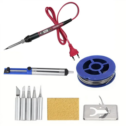 80W Soldering iron kit adjustable temperature LCD solder welding tools Ceramic heater soldering tips Tweezers soldering wire