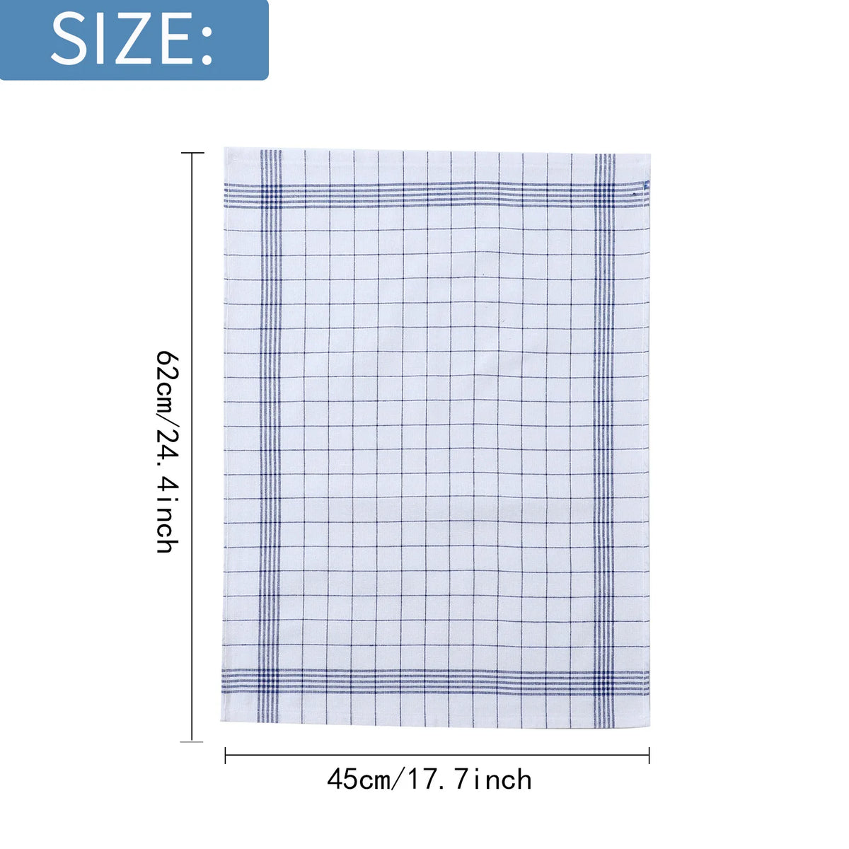 Large Plaid Kitchen Dish Towels Absorbent Tea Towels Soft and Reusable Cleaning Cloths Quick Drying Dish Rags for Washing Dishes