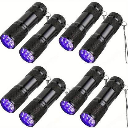 395nm UV Flashlight 9/12LED UV Gel Curing Light Ultraviolet Light Blacklight Detector for Pet Urine Scorpion Jewellry Inspection