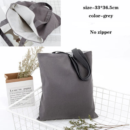 Canvas Cotton bag grocery handbag Foldable Fabric tote bag portable Storage organizer Shopping bag for woman Cloth organizer bag