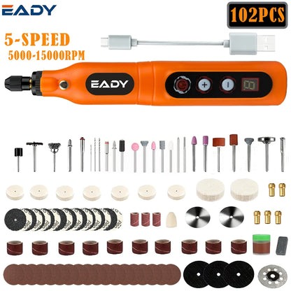 Wireless Rotary Tool 13000mAh Battery 5 Variable Speed Mini Cordless Grinder Pen Style Electric Grinding Polishing Kit for DIY