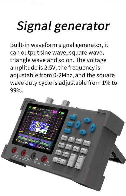 ZEEWEII DSO3D12 3.2 Inch Desktop Digital Oscilloscope 120M Bandwidth Dual Channel Multimeter and Signal generator 3 in 1
