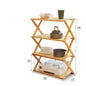 Wood Bamboo Outdoor Multifunctional Shelf Camping Foldable Portable Table Picnic Home Multi-scene Use 3-4 Layer Storage Rack