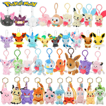 Pokemon Plush Keychain Anime Jigglypuff Gengar Sprigatito Urchin Mimikyu Sylveon Mew Umbreon Rowlet Stuffed Plushies Toys Gifts