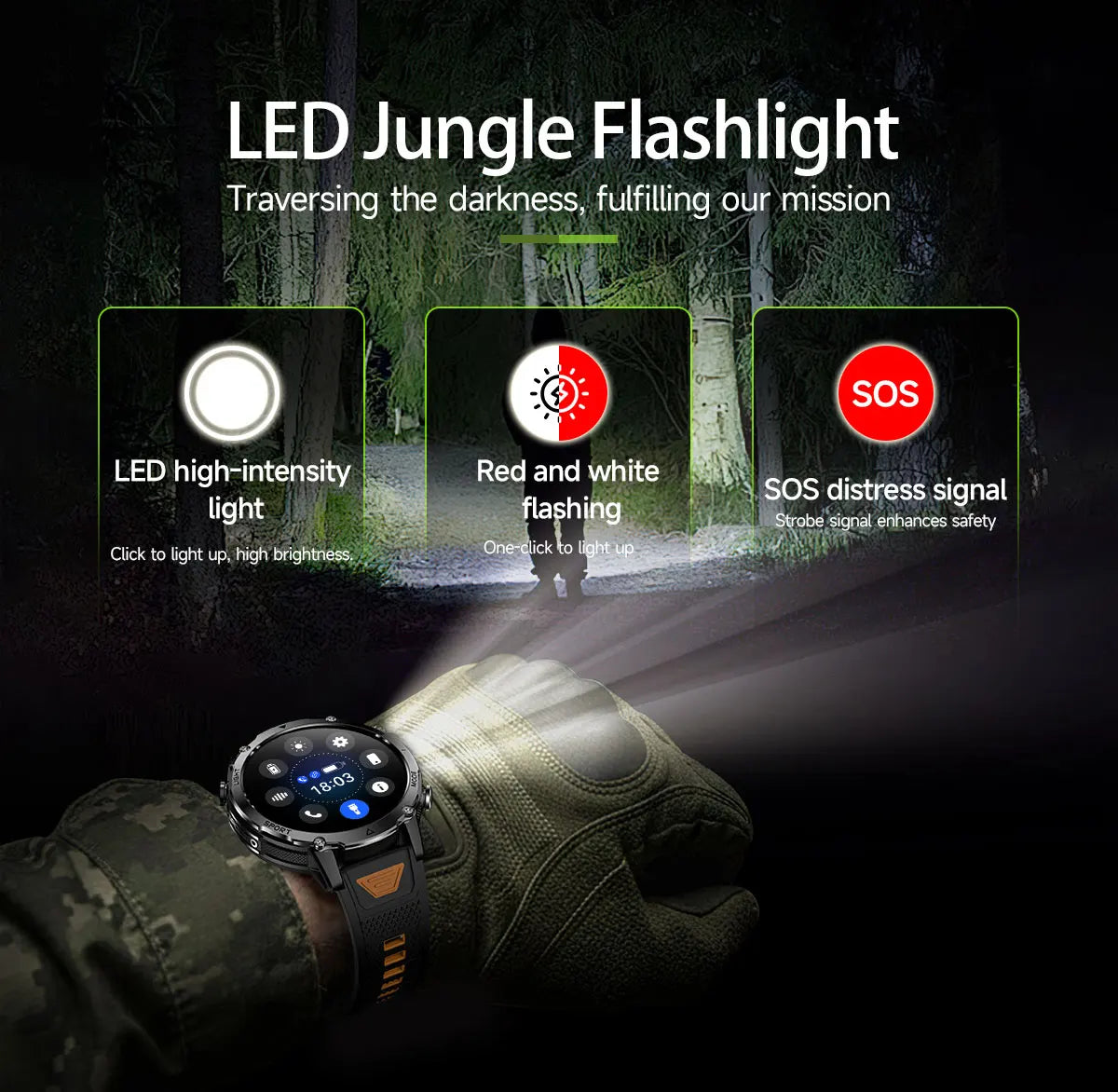 2026 Nowy Wojskowy CZOŁG Smartwatch Połączenia Bluetooth Wodoodporność 10ATM Bateria 1400mAh Monitorowanie Tętna Zegarek Sportowy Outdoor Męski