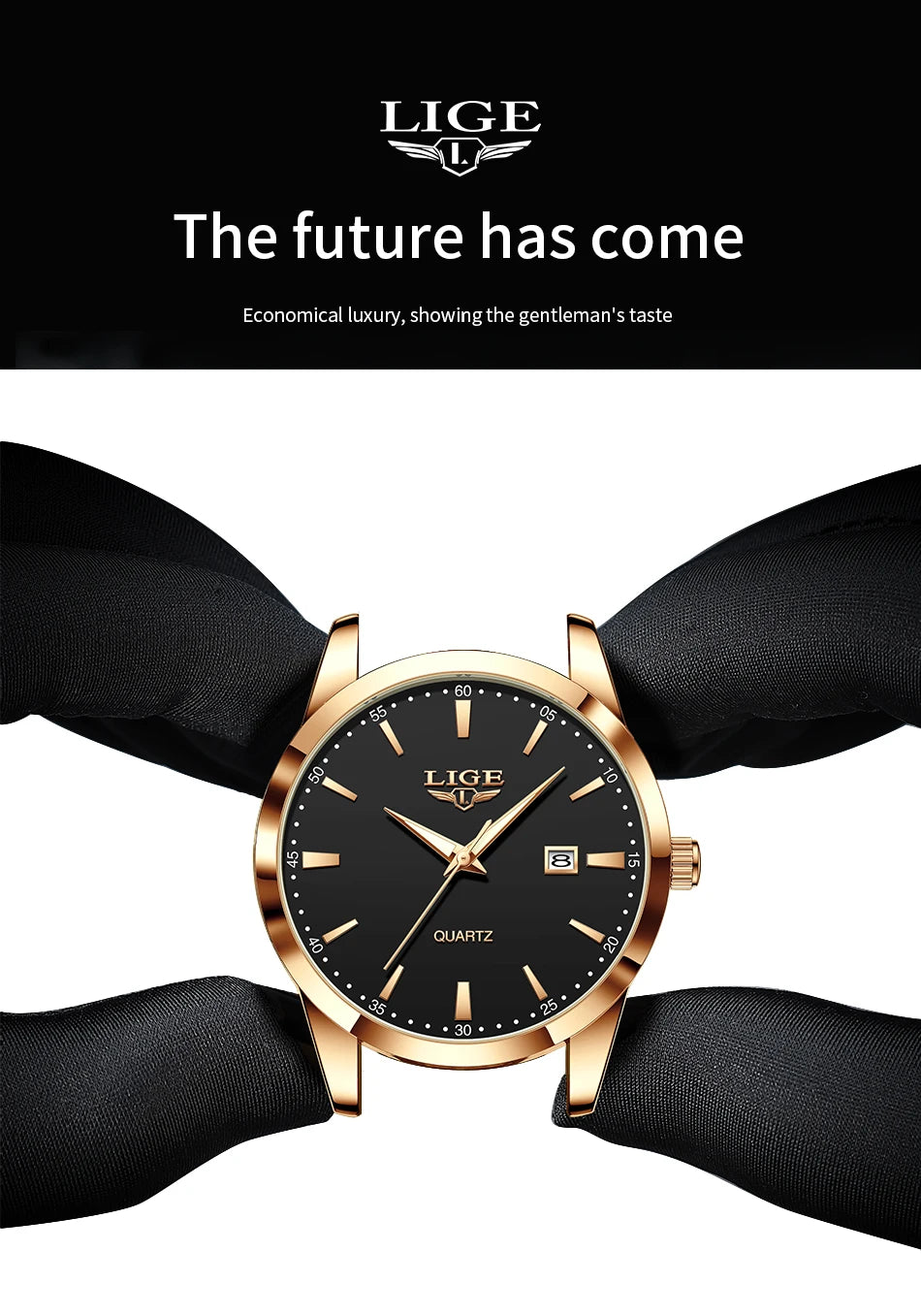 LIGE Military Watch For Men Fashion Business Watch Men Casual Leather Sport Waterproof Men's Quartz Wristwatches Reloj Hombre
