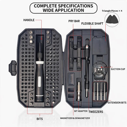 152-in-1 Precision Magnetic Screwdriver Repair Tool Kit with Flexible Shaft Tweezers Pry Tools for Phone Laptop PC Watch Console
