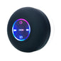 LED Portable Wireless Bluetooth Speaker, IPX4 Waterproof with Large Suction Cup, Mini Loudspeaker for Bathroom, Outdoor & Travel
