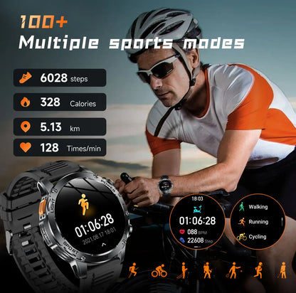 LIGE 2026 New Ultra Military Grade 1000mAh Battery Smart Watch For Men IP68 Waterproof Sports Fitness Bluetooth Call Smartwatch