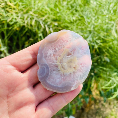 Natural Polished Agate Geode Slab Coaster Crystal Mineral Stone for Home Decor DIY Jewelry Pendant Healing Gift