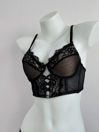 Luxury Fishbone Lace Bra Set for Small Chest | Anti-Sag Soft Underwire Push Up | Tuck Side Fat Enhancer | Sexy Tushy G & Panty