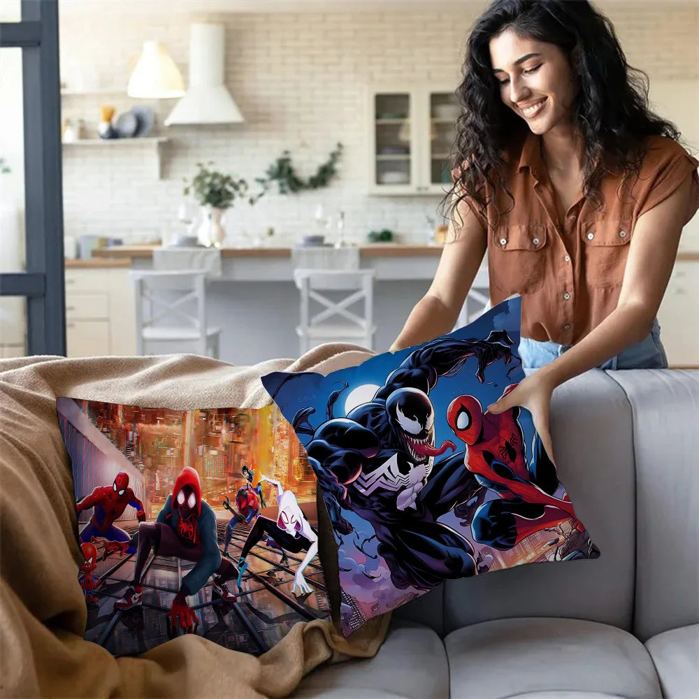 Spider-Man mascot Pillow Covers Cartoon Sofa Decorative Home Double-sided Printing Short Plush Cute Cushion Cover