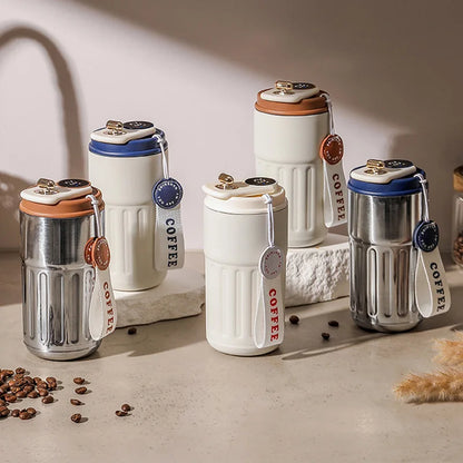 Smart Temperature Display Thermos Bottle 450ml 316 Stainless Steel Portable Office Thermal Coffee Mug