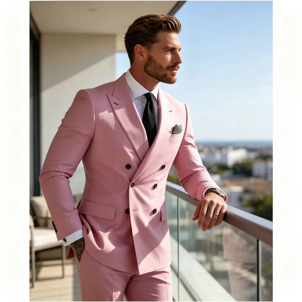 Men's Wedding Tuxedo Suit Formal Sparkling Orange Burnt 2-Piece Suit with Metal Button Trabajo Daily Wear