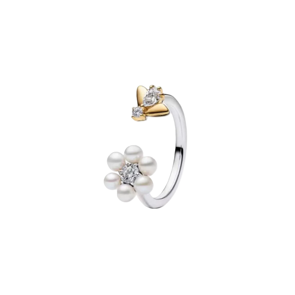 S925 Silver Bow Love Flower Ring Fashionable and High End Style Ring