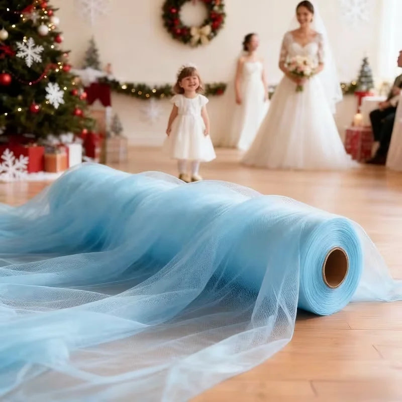 Tulle Fabric for Wedding Christmas Decorations DIY White Tutu Baby Shower Table Skirt Ceiling Decor Birthday Party Craft Supplie
