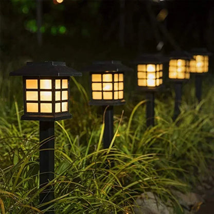 2Pcs Outdoor Solar LED Pathway Lights Walkway Garden Decor Street Lamp for Landscape Yard Patio Driveway Festival Lighting