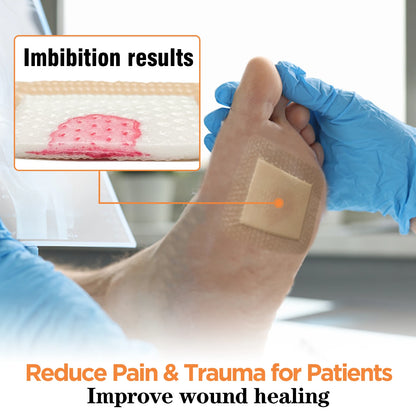 10pcs 3"x3"Silicone Foam Dressing Waterproof and High Absorbency Wound Bandage,Silicone Foam Border Pad for Wound Care