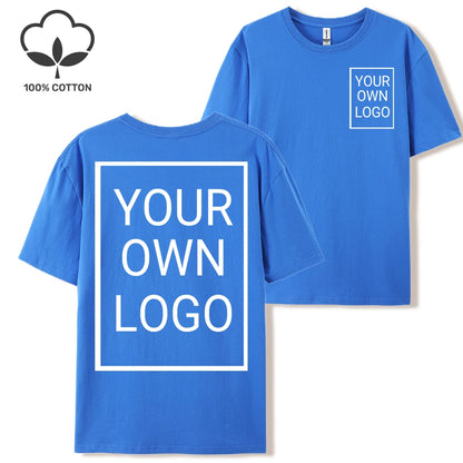 Double Sided Customized LOGO Picture Women T-Shirt Summer Y2K Loose Short Sleeves Comfortable T Shirts Crewneck DIY Tee Tops