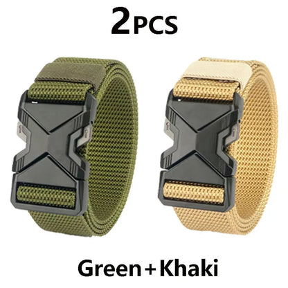 Men's Tactical Belt Nylon Braided Outdoor Training Military Belt Canva Casual Mountainee Trouser Pants Jeans Buckle Waist Belt