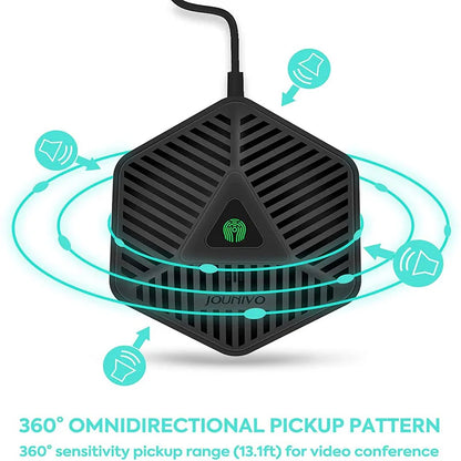 USB Conference Speaker Microphone Omnidirectional Condenser Computer Mic Mute/Volume Function For Laptop Notebook with Speaker