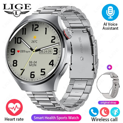 LIGE Men's Smart Watch Outdoor Sports Watches Heart Rate Blood Oxygen Monitoring Motion Trajectory Bluetooth Call Smartwatch