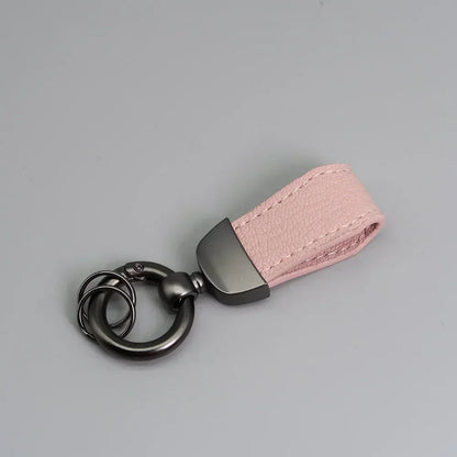 Short Lovely Leather Keychain Vintage Personalized Keyring Custom Logo Name Car Key Holder Chain Laser Engrave Women Charm Gift