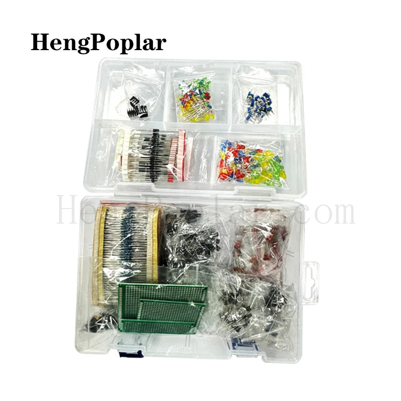 1818PCS Electronic Components Diy Kit Metal Film Resistor Assortment Kit led Diodes Electrolytic Capacitor Ceramic Set