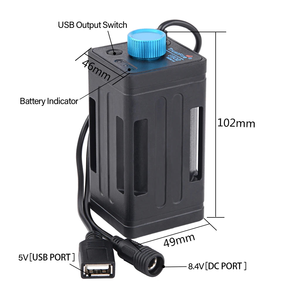 TrustFire EB02 18650 Battery Packs DC 8.4V Power Banks Case USB Charging Mobile Phone Waterproof Battery Box for Led Bike Lights