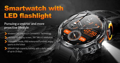 LIGE Nowy Smartwatch Męski 800 mAh Ultra Długa Żywotność Baterii Wodoodporny Zegarek Sportowy Outdoor Połączenia Bluetooth Wojskowy Smartwatch 2025