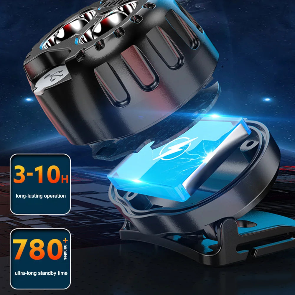 Powerful LED Headlamp Motion Sensor Emergency Head Flashlight 250LM High Brightness Headlight for Outdoor Fishing Camping Hiking