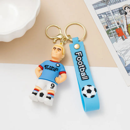 1pc 2026 Football Player Figure Keychain Soccer Cartoon Doll Car Key Ring Backbag Pendant Souvenir Gifts for Fans Friends