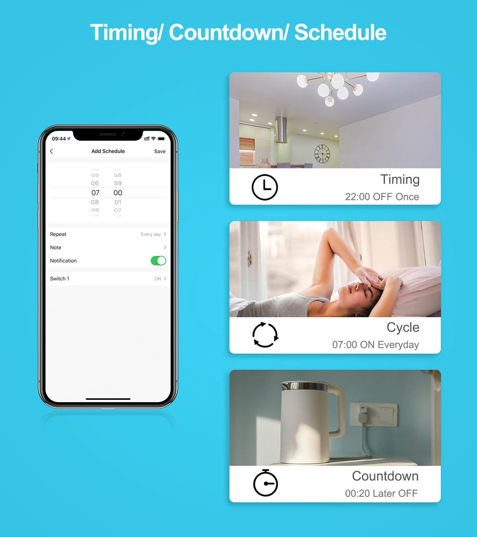 Tuya Smart Home ZigBee WiFi Smart Switch with Power Monitor 16A Mini Breaker Voice Control for Homekit Siri Alexa Google Alice