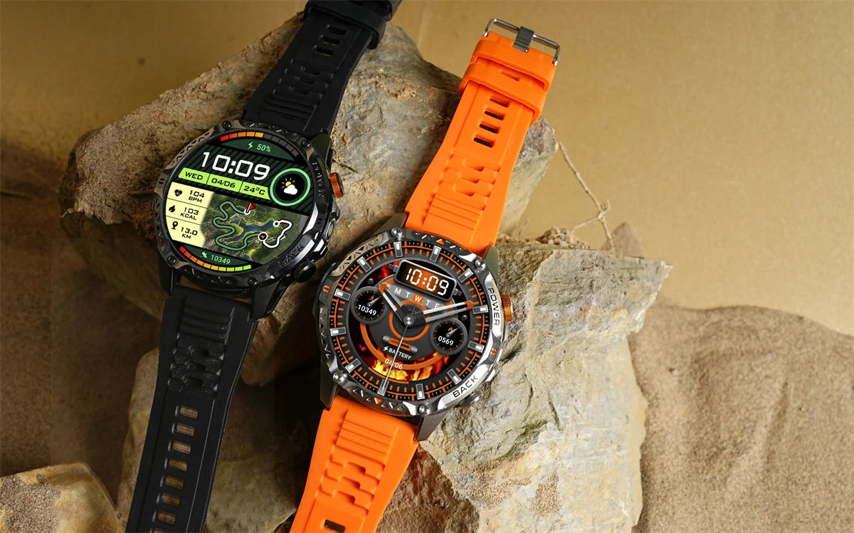 LIGE Nowy wojskowy do T-Rex 3 Ultra Smart Watch Bateria 1000 mAh Wodoodporny IP68 Kompas Latarka Sportowy monitor Smartwatch Mężczyźni