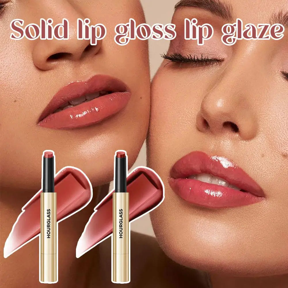 Solid Lip Gloss Mirror Lipstick Glaze Long Lasting Moisturizing Daily Beauty Makeup Refreshing Hot Pick Daily Lip Care Nourish