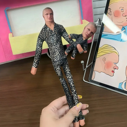 Abstract Erling Haaland Doll Cosplay Haaland Stuffed Cotton Doll Flexible Joint Football Star Action Figurine Boys Fans Gift