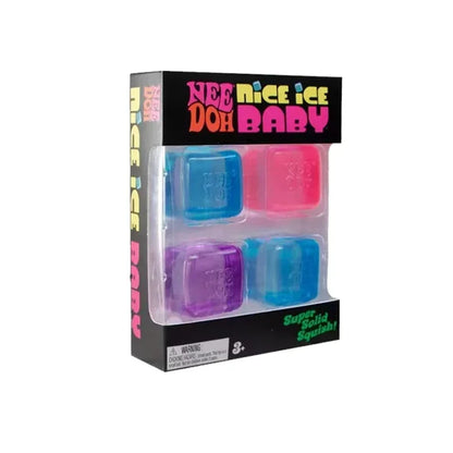 @Nee doh Teenie Nice Ice Cube Fidget Toys Mini4 Pack Set Slow Rebound Squishy Toys Stress Reliever Fidget for Party Favors Gifts
