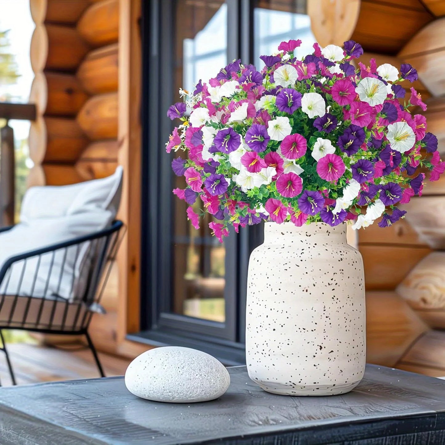 6/9-Pack Artificial Morning Glory Flowers Mixed Bouquets Silk Fake Flower for Spring Outdoor Indoor Home Garden Room Decorations