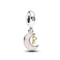 2025 Hot selling 925 Silver Pink Bird Moon Pendant Suitable for European Bracelets DIY Accessories Women's Charm Jewelry Gifts
