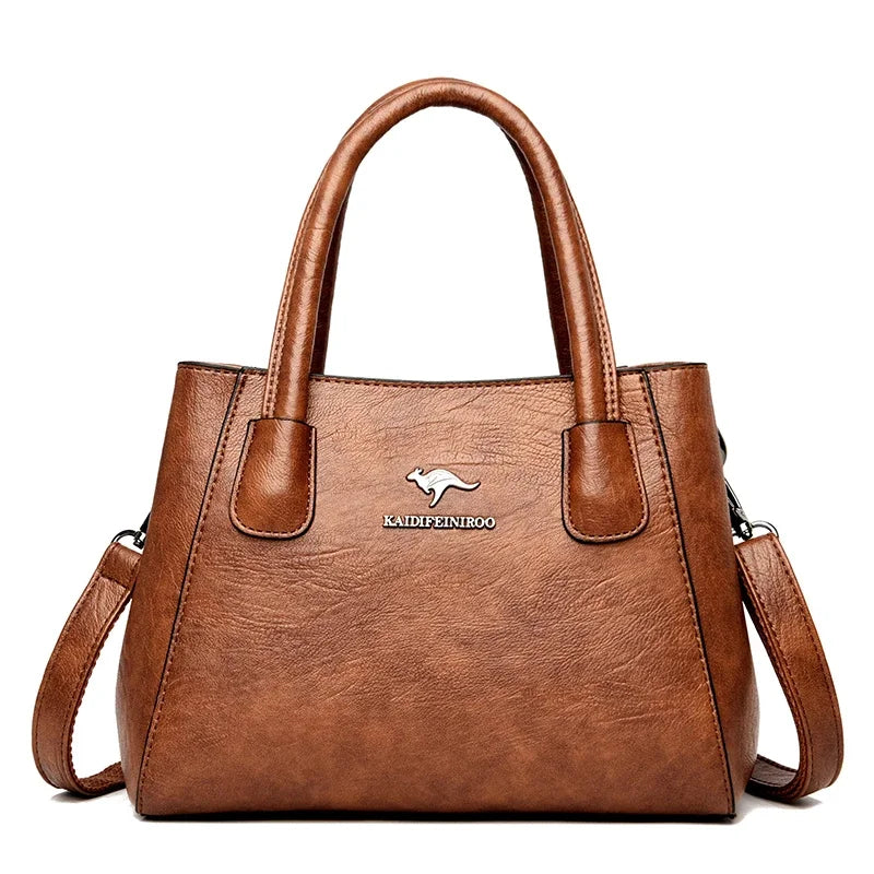 2 Pockets Solid Color Bucket Bag Leather Shoulder Bag for Women 2024 Luxury Handbags Women Bag Designer Elegant Lady Hand Bag