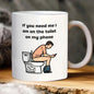 1pc, Funny Toilet Cup, Ceramic Coffee Cup Double-Sided Design, White Tea Cup for Hot Or Cold Drinks, Desk Decoration, If You Nee