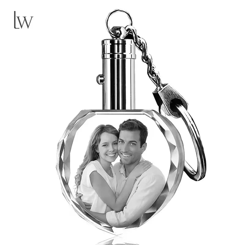 Customized 3D Crystal Photo, Personalized Gift Necklace Heart, Gift for Wife,Women, Men, Great Custom Gifts With Your Own Photo