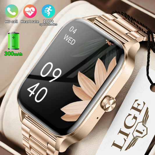 LIGE Smart Watch Answer/Make Call 1.85" Smartwatch for Android iOS Heart Rate Sleep Monitor Pedometer Waterproof Fitness Watches