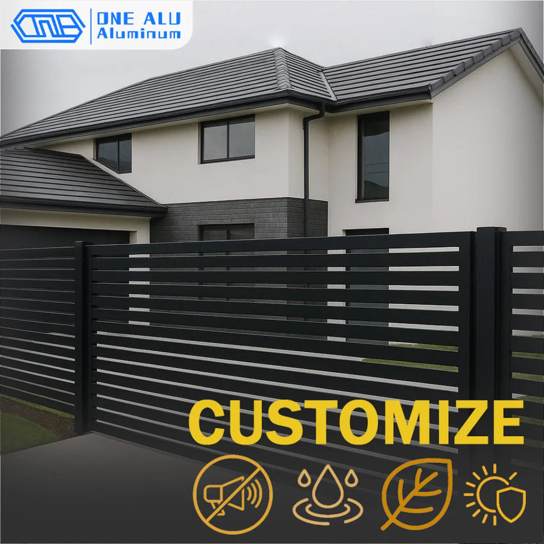 Modern Aluminum Privacy Louver Slat Fencing Panel Powder Coated Garden Fence Boundary Wall for Yard Balcony Patio Outdoor