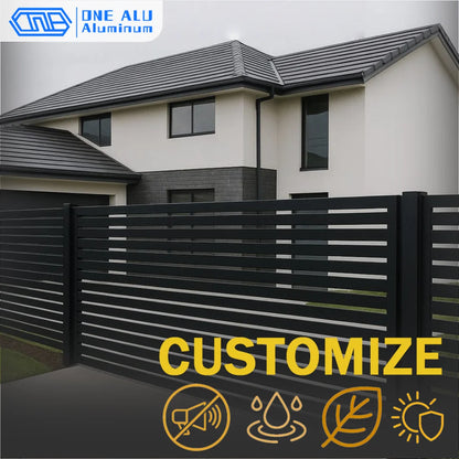 Modern Aluminum Privacy Louver Slat Fencing Panel Powder Coated Garden Fence Boundary Wall for Yard Balcony Patio Outdoor