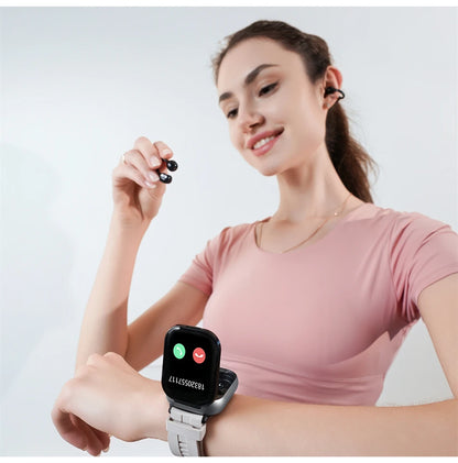 LIGE Bluetooth Headphones with clip-on design 2 In 1 Smartwatch with Earphones Heart Rate Sport Fitness Headset Smart Watch 2026